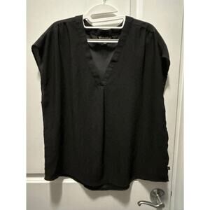 Banana Republic Ladies' Blouse, Black, * SIZE * L, shirt sleeves lightweight